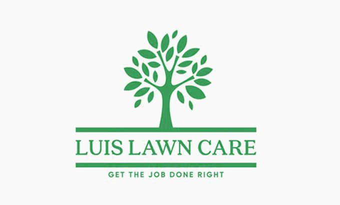 make creative modern landscaping logo with copyrights