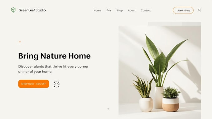 design a modern shopify hero banner or clean website header