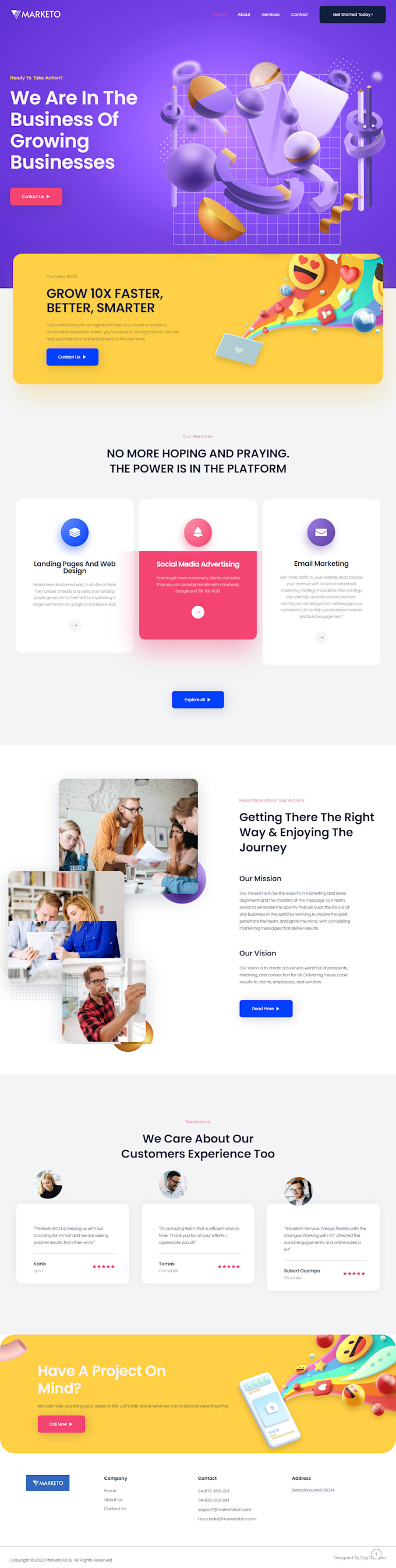design business marketing agency website