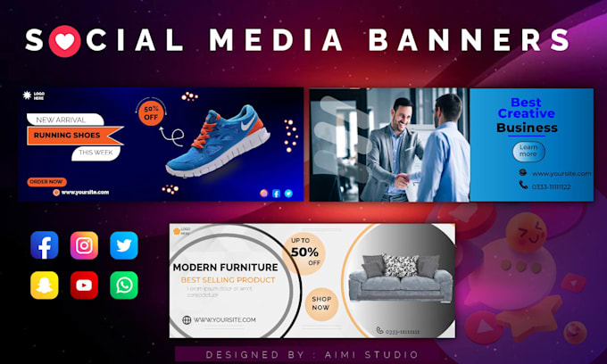 Make amazing social media banners and cover design by Aimistudio | Fiverr