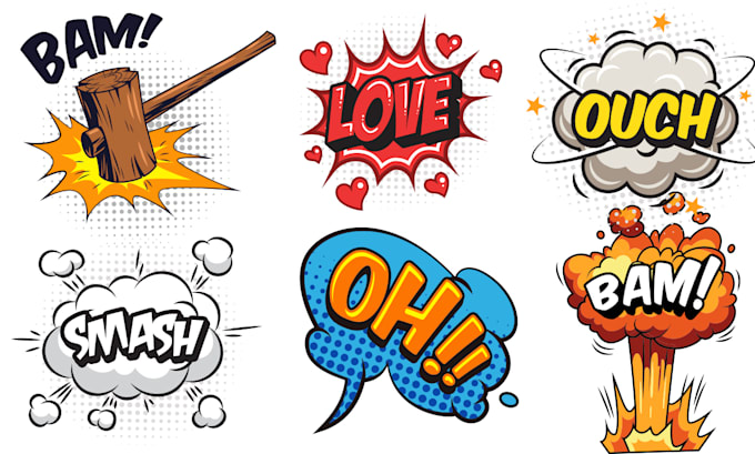 do  pop art, comic,kids,cartoon words or logo