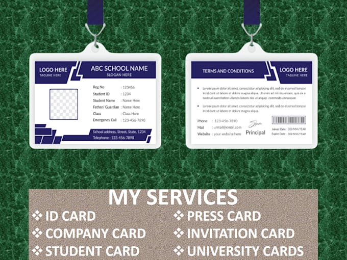 Studge Card Design classic company card, student card, identity card, and office ...