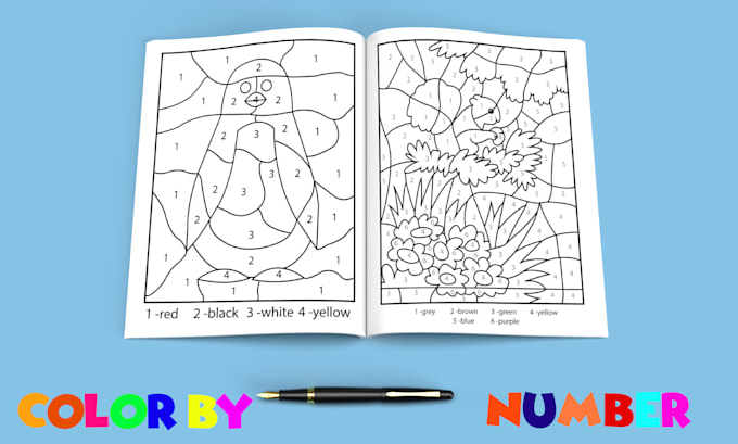 design color by numbers, coloring pages