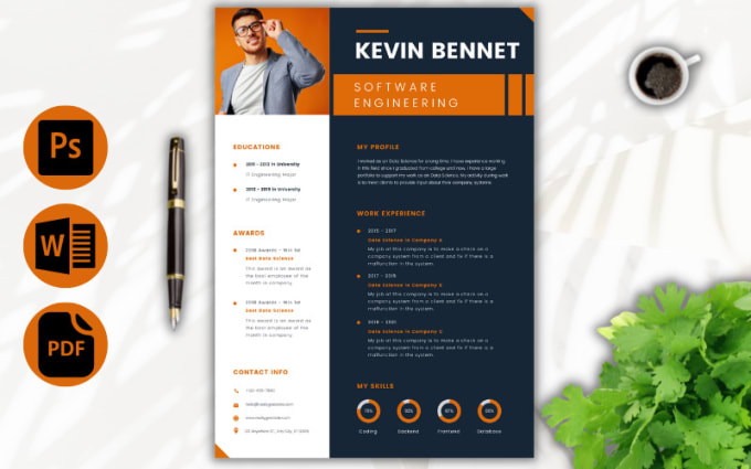 Design professional resume cv cover letter template by Subashdiwa