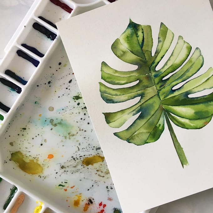 paint a watercolor botanical illustration of plants