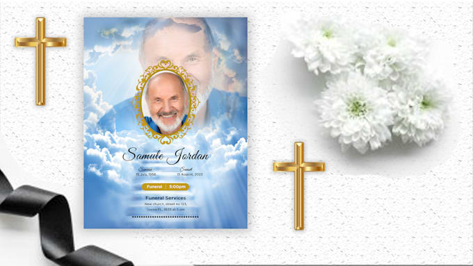 design a memorial, funeral and obituray flyer and program