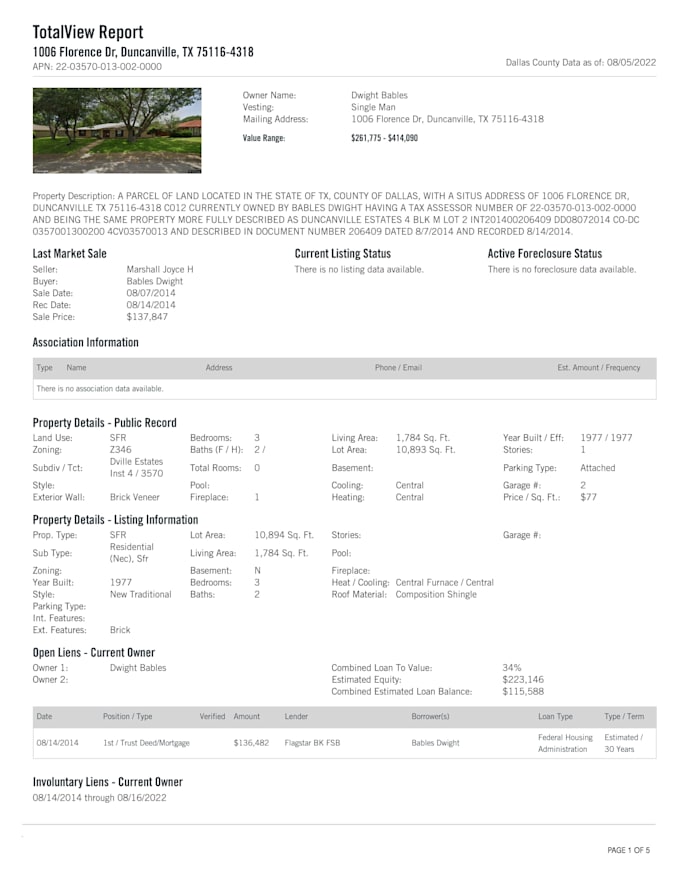 do property title search and o and e report