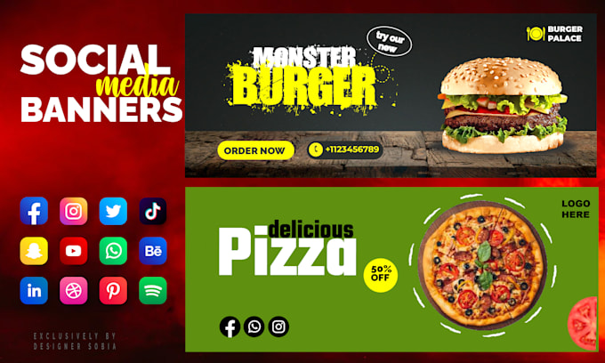 design eye catching social media banners and posts