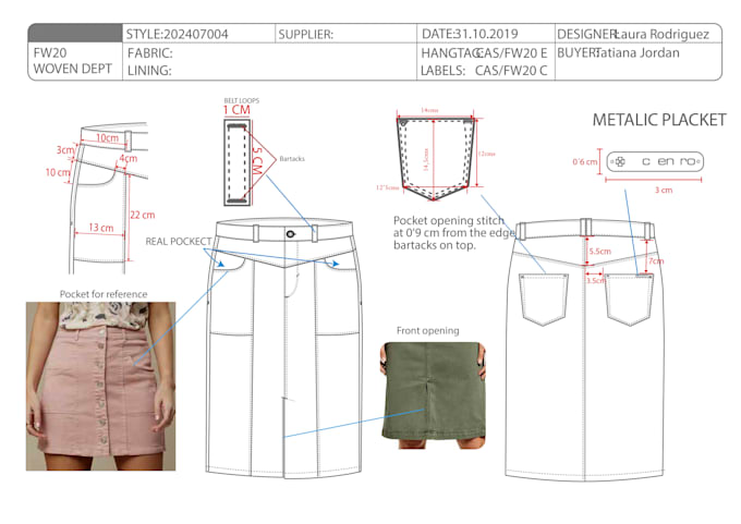 make fashion tech pack with flats for production
