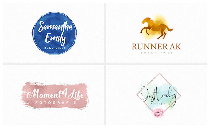 do watercolor feminine logo design