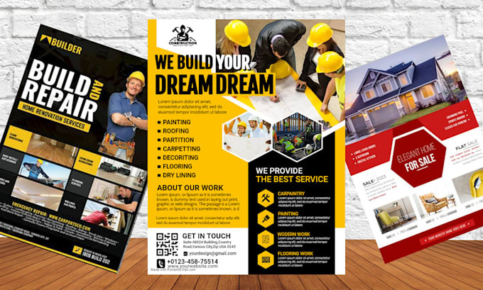 do design construction flyers, plumbing flyers, handyman flyer,  corporate flyer