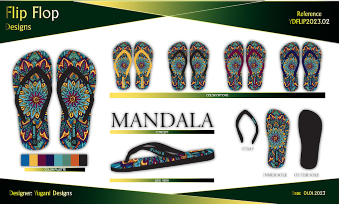 design creative and unique illustrations for your flip flops