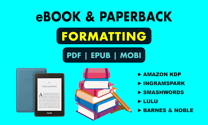 format and upload books to amazon kindle, ingramspark, lulu