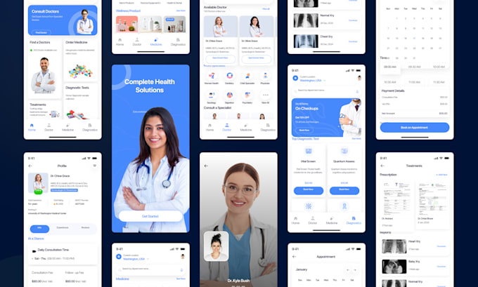 design mobile app screens UI UX in figma