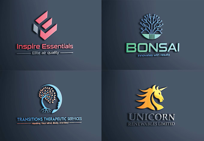 design minimalist 3d business logo creation with copyright