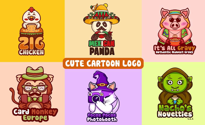 design cute cartoon mascot logo