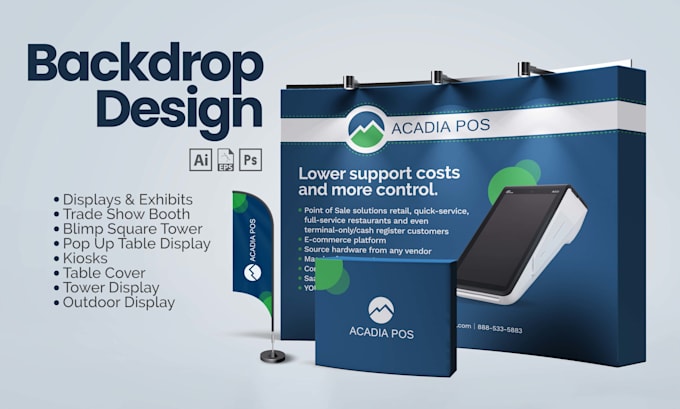 design trade show booth and backdrop for your exhibition