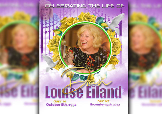 design a memorable memorial, obituary, funeral flyer