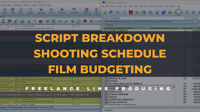 do breakdown, schedule and budget your film professionally