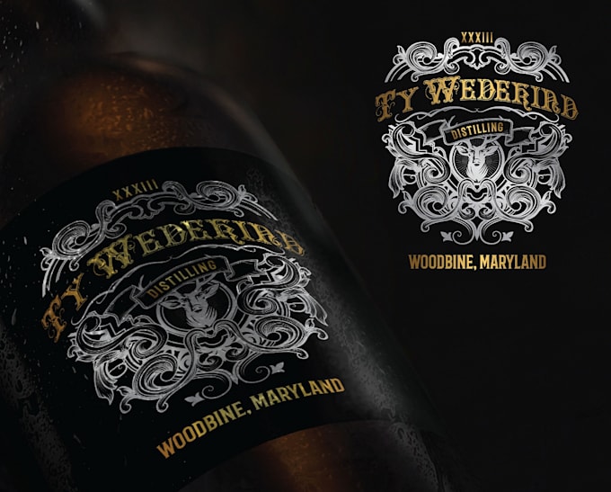design a label and logo for gin, beer, wine, whisky, vodka, sauce, and rum