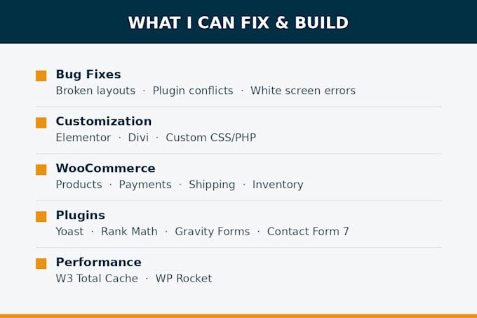 customize, fix bugs, or set up your woocommerce wordpress site