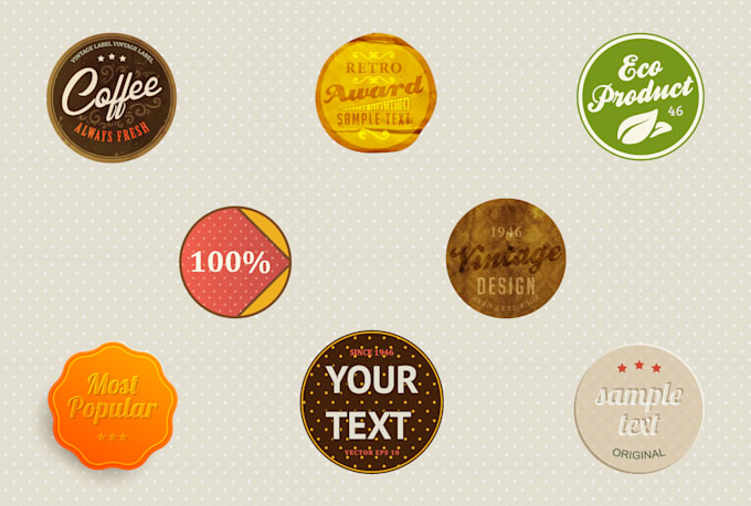 design a professional retro logo, badge, label