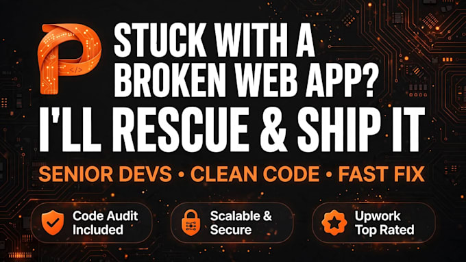 complete your unfinished website or fix broken web application