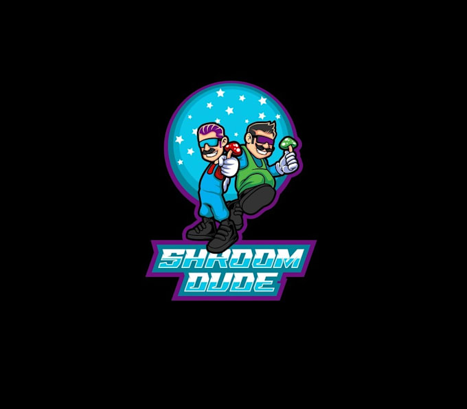 design awesome mushroom characters logo