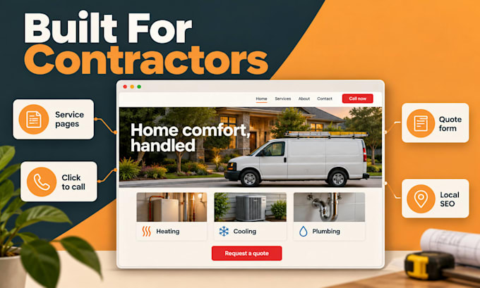 design hvac, roofing and plumbing contractor website in wordpress