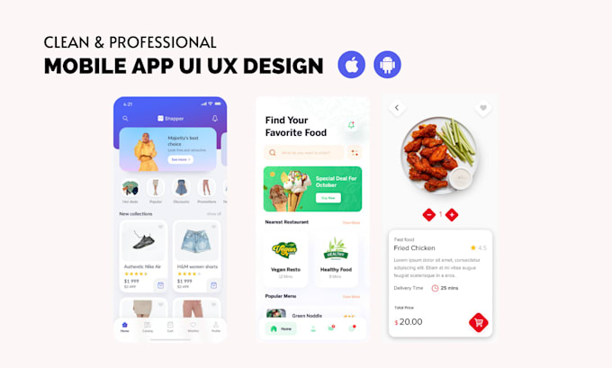 Creative ui ux design for android ios and web ui ux apps by Inspired ...