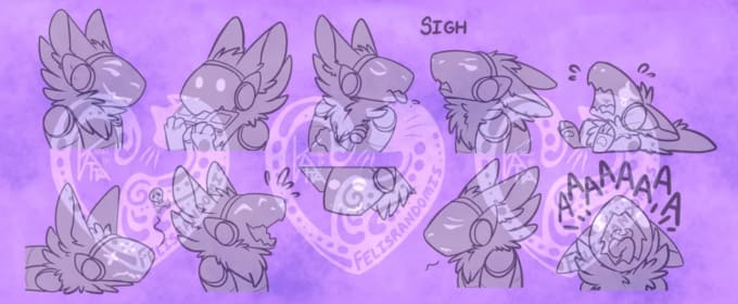 make a protogen ref sheet or emotes