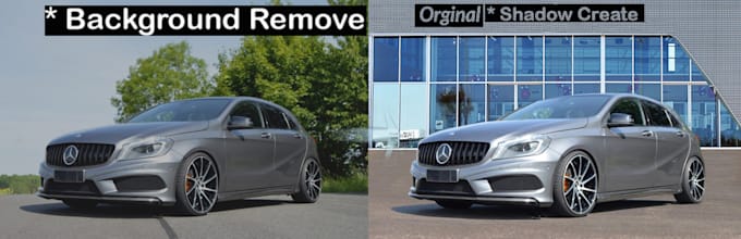 automotive car photo editing background remove or retouching and shadow service