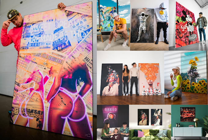 design unique poster wall art designs with mockups