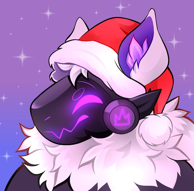 draw a furry or protogen icon art headshot