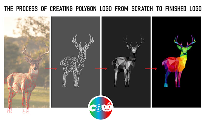 modern 3d geometric polygonal and low poly business logo