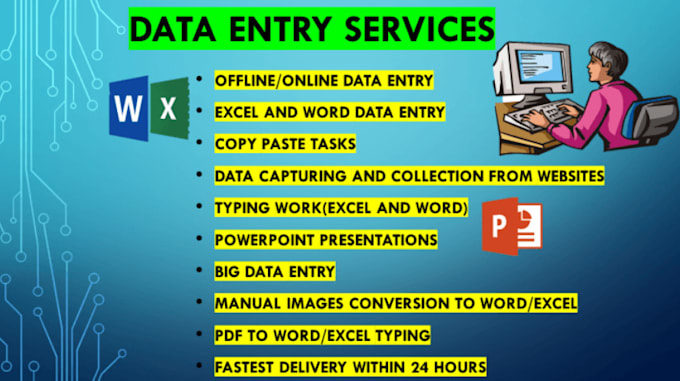 do your data entry, pdf to word, pdf to excel, and typing works