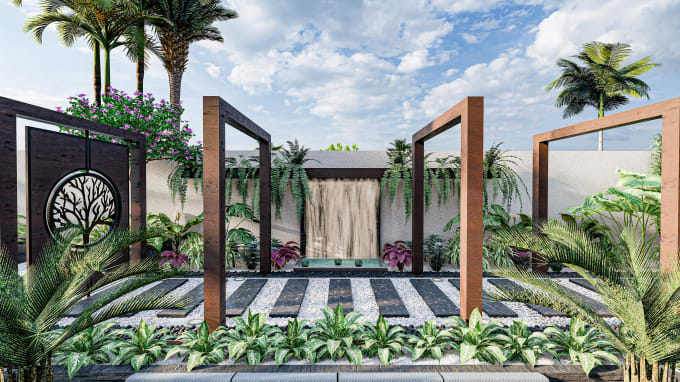 design 3d,2d garden, yard,landscape,pool,patio