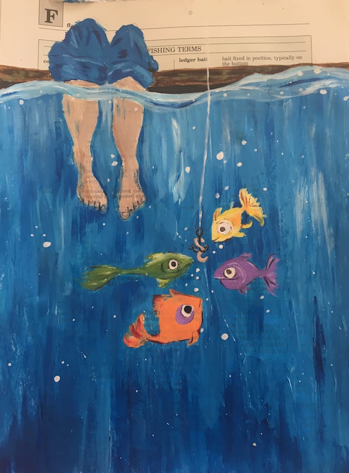 create a custom painting on a dictionary page