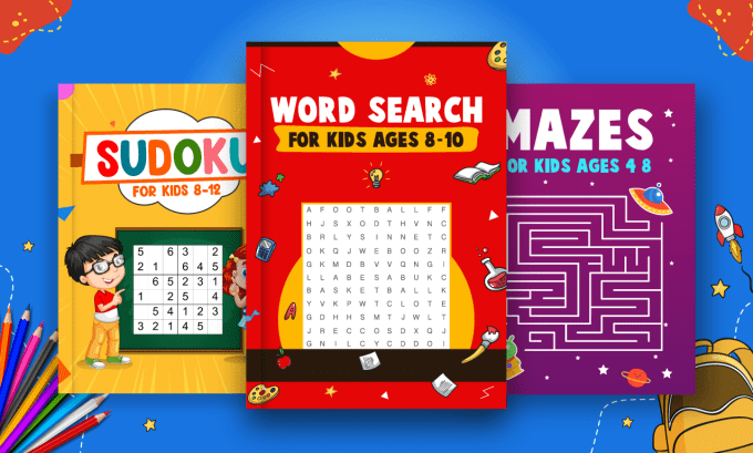 design sudoku word search mazes crossword puzzle activity book for amazon kdp