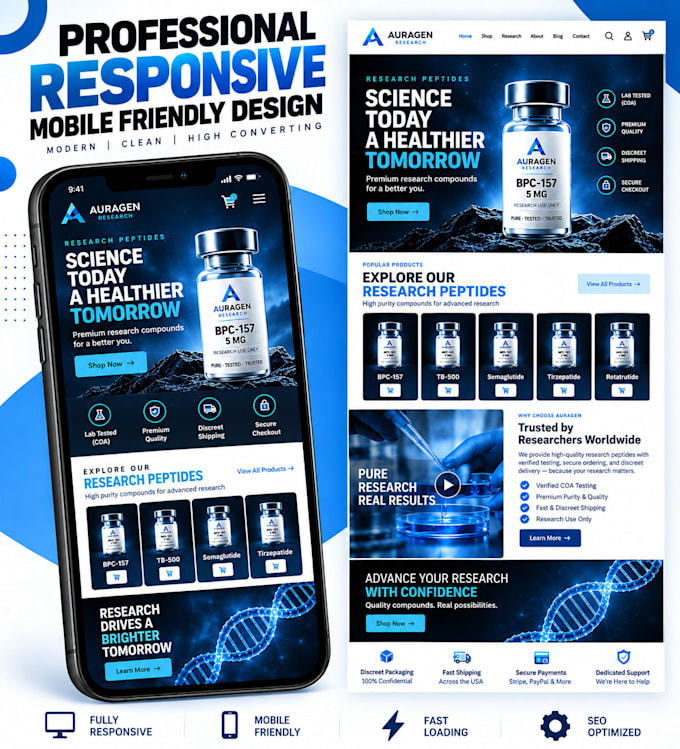 build fda compliant peptide website and research peptide ecommerce store and app