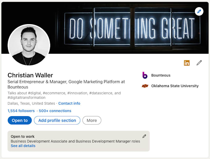 Create a fully optimized linkedin profile with perfect copywriting by ...