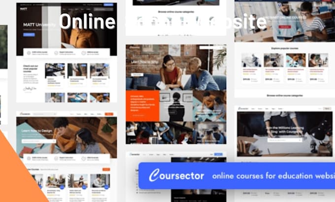 create an lms online course website, school website lms website