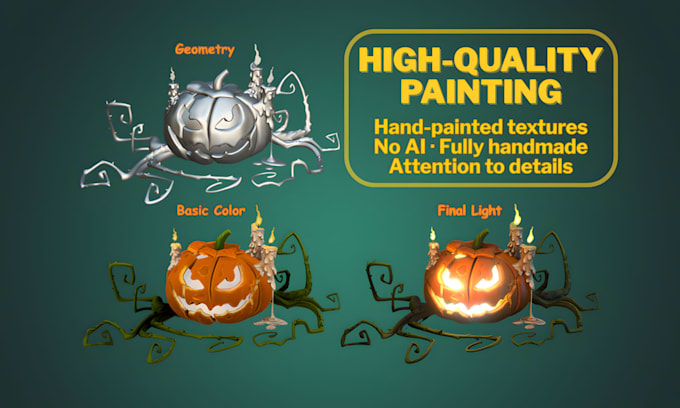 create 3d handpainted props for game