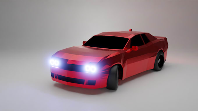 create low poly car 3d models