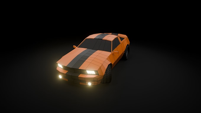create low poly car 3d models