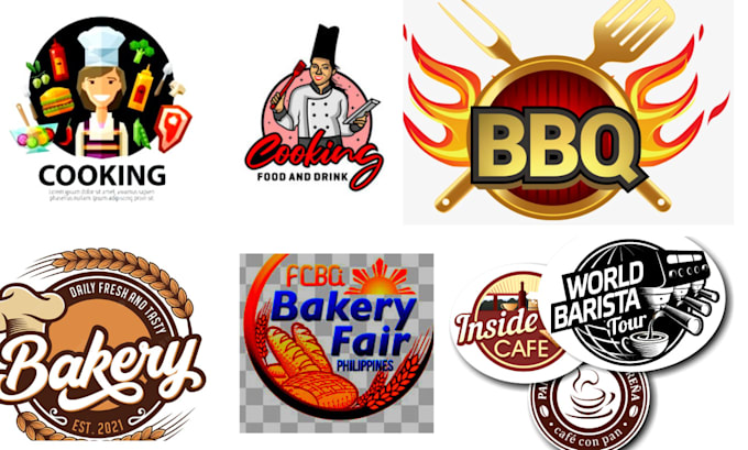 do fantastic logo for cooking,bakery,cafe, 3d