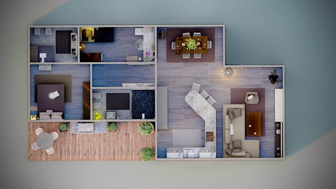 Draw and design 2d and 3d floor plan by Themaghraouio | Fiverr