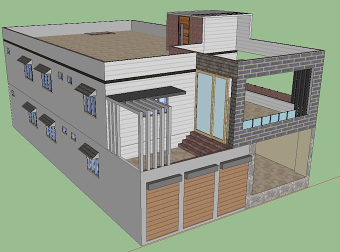 Create 3d sketchup model, 3d exterior , exterior design by Ubaid337 ...