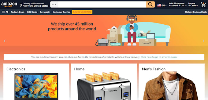 provide vue inertia laravel tailwind amazon clone project