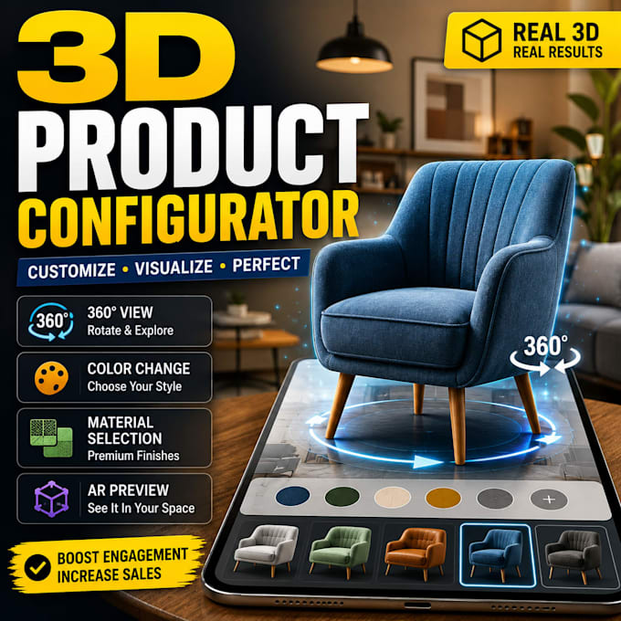 create interactive 3d product configurators and product visualizations
